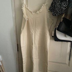 frayed yellow denim dress/jumper